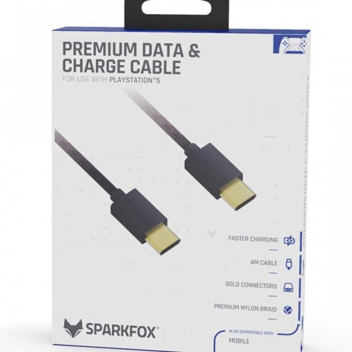 SparkFox Premium Braided Data and Charge Cable Type-C to Type-C For PlayStation 5
